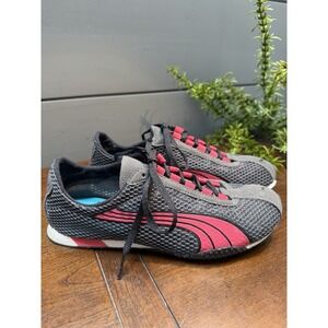 Puma Running Shoes Womens 6.5 Black Red Low Top Lace Up Athletic Sneakers
